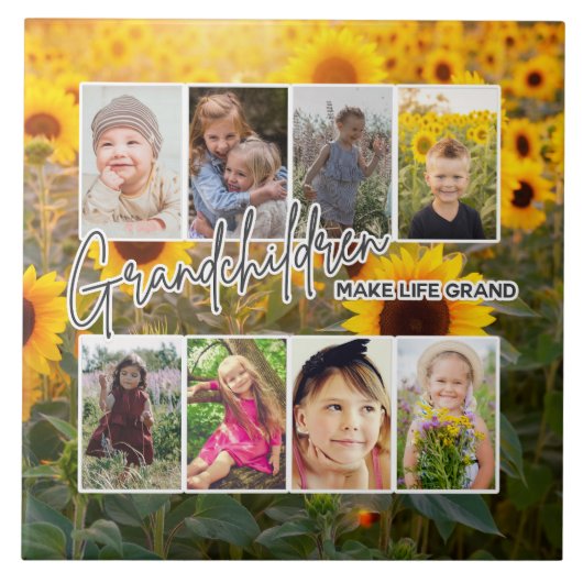 8 Foto "Großeltern machen das Leben groß" Fliese (Vorderseite)