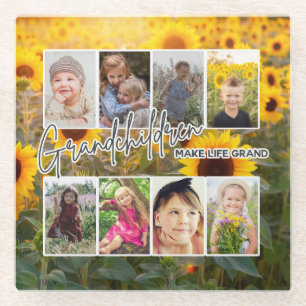 8 Foto "Großeltern machen das Leben groß" Glasuntersetzer