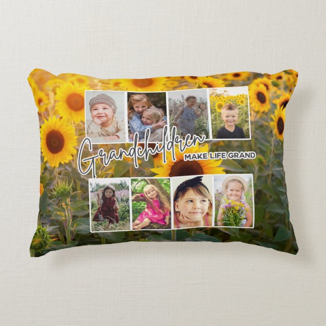 8 Foto "Großkinder machen das Leben groß" Dekokissen (Vorderseite)