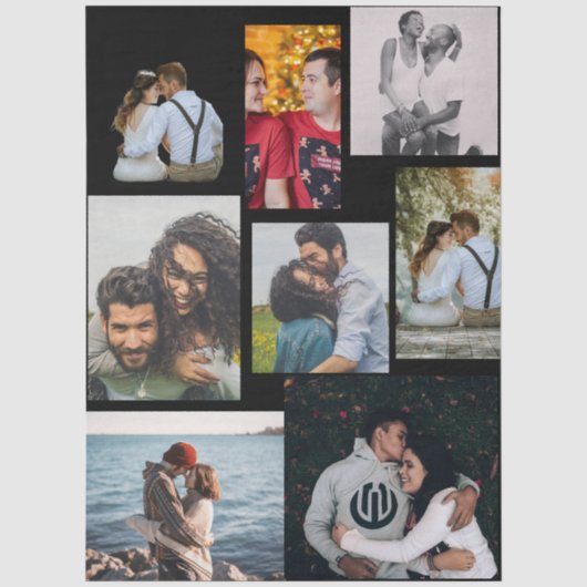 8 Foto individuelle personalisierte Collage Seidenpapier (Vorderseite)