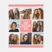 8-Foto-Korallenpfirsichkollage Benutzerdefiniertes Fleecedecke (Vorderseite)