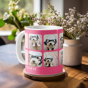 8 Foto Mid Century Modern Fotocollage Rosa Kaffeetasse
