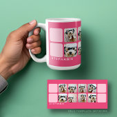 8 Foto Mitte Jahrhundert Moderne FotoCollage Rosa Kaffeetasse