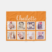 8 Foto Personalisiert (orange) Fleecedecke (Vorderseite (Horizontal))