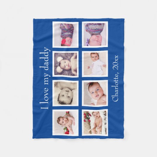 8 Foto Personalisierter benutzerdefinierter Text ( Fleecedecke (Vorderseite)