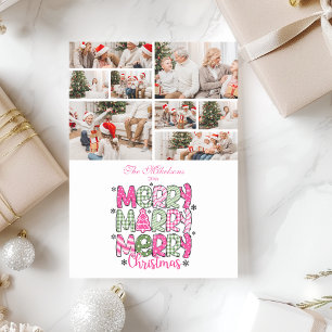8 Foto Pink Grün Frohe Weihnachten Feiertag