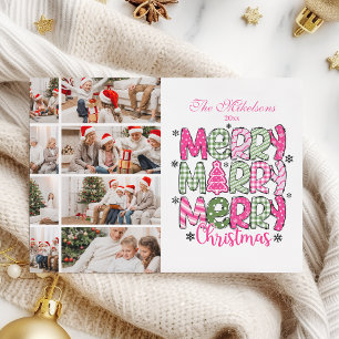 8 Foto Pink Grün Frohe Weihnachten Feiertag