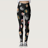 8 Foto polka dot Template Circles Black Übungen Leggings (Vorderseite)