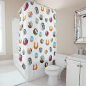 8 Foto polka dot Template Circles White Tuch Duschvorhang (Beispiel)