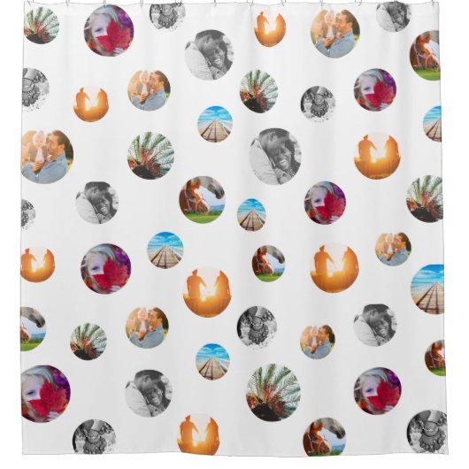 8 Foto polka dot Template Circles White Tuch Duschvorhang (Vorderseite)