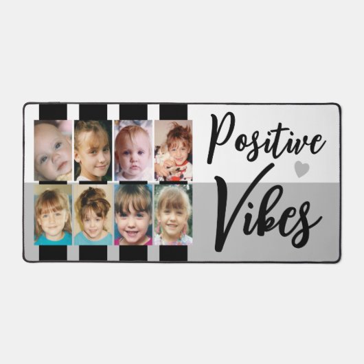 8 Foto positive Vibes Streifen schwarz grau Schreibtischunterlage (Vorderseite)