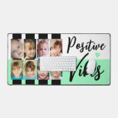 8 Foto positive Vibes Streifen schwarz grün Schreibtischunterlage (Tastatur & Maus)