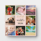8 Foto Rosa Welten Beste Mama Personalisiert Fotoplatte (Vorderseite)