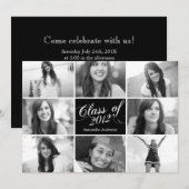 8 Foto Script Abschluss Einladung Black (Vorne/Hinten)