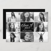 8 Foto Script Abschluss Einladung Black (Vorne/Hinten)