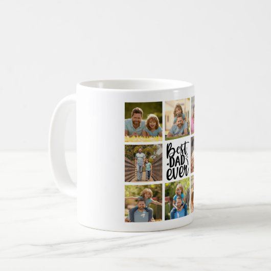 8 FotoCollage Bester Vater je Kaffeetasse (Vorderseite Links)
