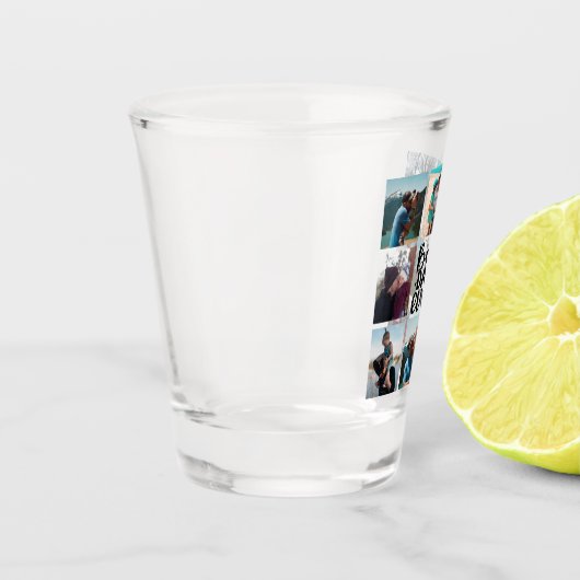 8 FotoCollage Bester Vater je Schnapsglas (Links)