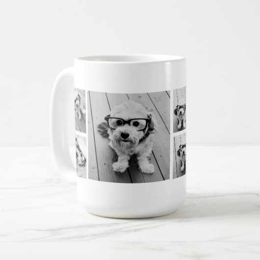 8 FotoCollage Custom Berry Monogram Kaffeetasse (Vorderseite Links)