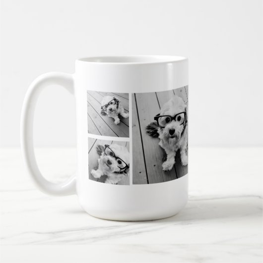 8 FotoCollage Custom Berry Monogram Kaffeetasse (Links)