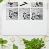 8 FotoCollage Custom Monogram Black and White Handtuch (Gefaltet)