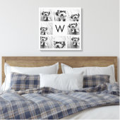 8 FotoCollage Custom Monogram Black and White Leinwanddruck (Insitu (Schlafzimmer))