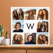 8 FotoCollage Custom Monogram Black and White Leinwanddruck