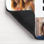8 FotoCollage Custom Monogram Black and White Mousepad (Ecke)
