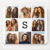 8 FotoCollage Custom Monogram Black and White Mousepad (Vorne)