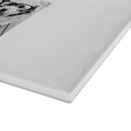 8 FotoCollage Custom Monogram Black and White Schneidebrett (Ecke)