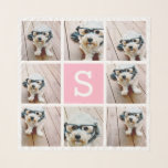 8 FotoCollage Custom Monogram - Pink Schal<br><div class="desc">Verwenden Sie 8 quadratische Foto,  um ein einzigartiges und persönliches Geschenk zu kreieren. Oder man behalte den Hipster Welpe und macht einen trendigen Sake. Wenn Sie die Bilder anpassen müssen,  klicken Sie auf das Werkzeug anpassen,  um Änderungen vorzunehmen.</div>