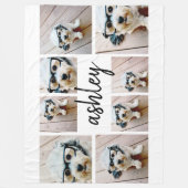 8 FotoCollage Fügen Sie Ihren Namen Kalligrafie hi Fleecedecke (Vorderseite)