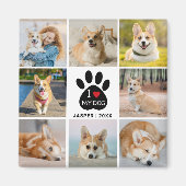 8 FotoCollage I Liebe Meine Dog Paw Print Magnet (Vorne)
