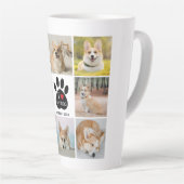 8 FotoCollage I Liebe Meine Dog Paw Print Milchtasse (Rechte Ecke)