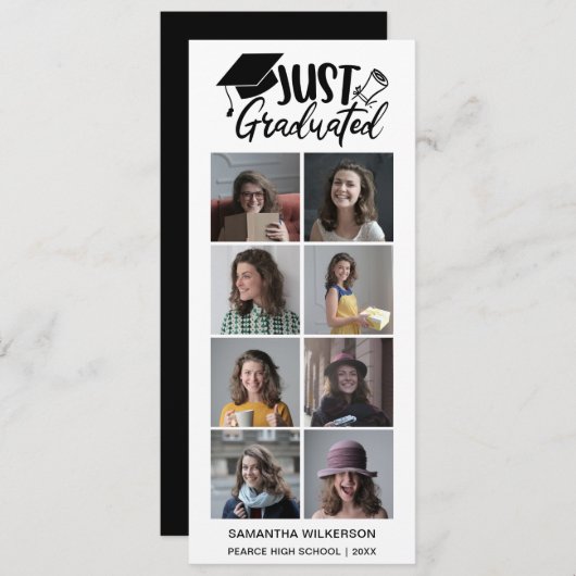 8 FotoCollage Just Graduated Class of 2023 Ankündigung (Vorne/Hinten)