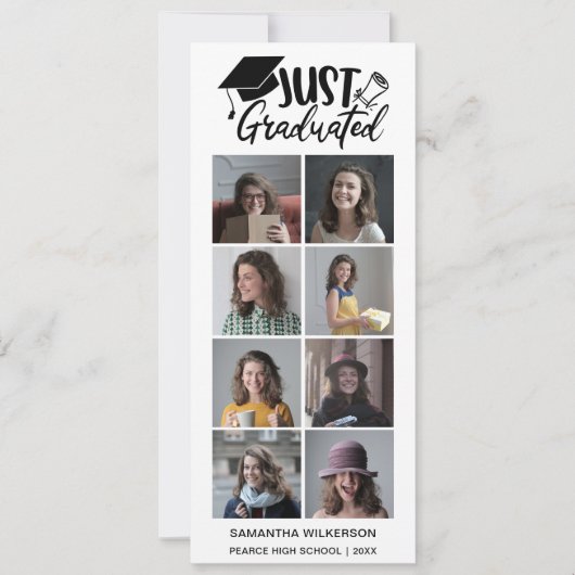 8 FotoCollage Just Graduated Class of 2023 Ankündigung (Vorderseite)