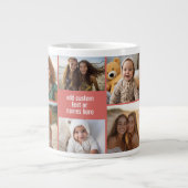 8 FotoCollage Minimalistisch - Rose und Weißgitter Jumbo-Tasse (Vorderseite)