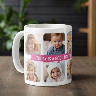 8 FotoCollage mit benutzerdefinierter Textleiste - Kaffeetasse