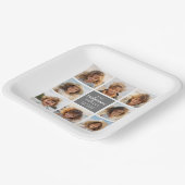 8 FotoCollage mit Grau-Mitte-Textbereich Pappteller (Gewinkelt)