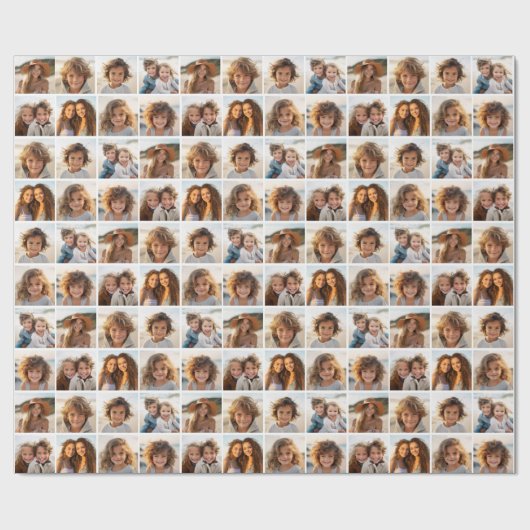 8 FotoCollage - Modernes, minimales Gitter mit Wei Geschenkpapier (Flach)