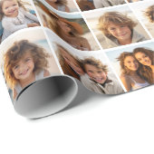 8 FotoCollage - Modernes, minimales Gitter mit Wei Geschenkpapier (Rolleneckpunkt)