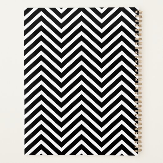 8 Fotocollage Optionaler Text — Schwarz bearbeiten Planer (Rückseite)