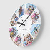 8 FotoCollage Personalisiert Große Wanduhr (Winkel)