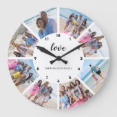 8 FotoCollage Personalisiert Große Wanduhr (Vorderseite)