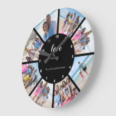8 FotoCollage Personalisiert Große Wanduhr (Winkel)