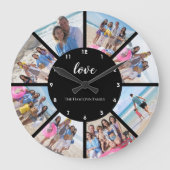 8 FotoCollage Personalisiert Große Wanduhr (Vorderseite)