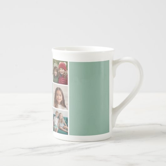 8 Fotomaterial Custom Monogram Minze Green Porzellantasse (Rechts)