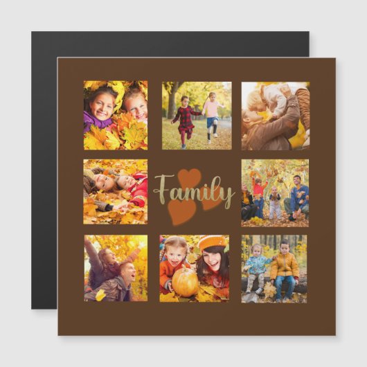 8 Fotomaterial Herbst Herbst Braun Orange Gold Magnetkarte (Vorne/Hinten)