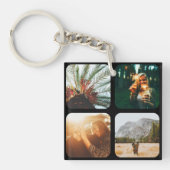 8 Fotomodell Doppelseitiges Gitterrounded Schwarz Schlüsselanhänger (Vorderseite)