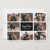 8 Fotos Happy Holidays Collage Black Christmas Einladung (Vorderseite)