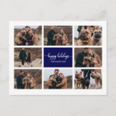 8 Fotos Happy Holidays Modernes Collage Navy Blue Postkarte (Vorderseite)